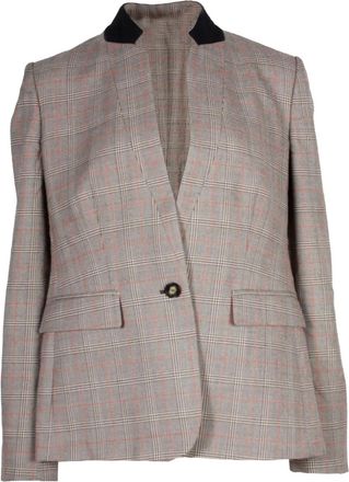 Stella McCartney checked stand-collar blazer - Brown