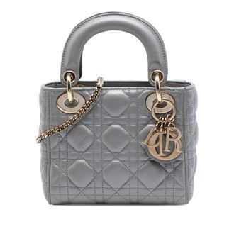 Dior Pre-owned Dior Mini Metallic Lambskin Cannage Lady Dior Ladies APAL5KMDRTXAGU46