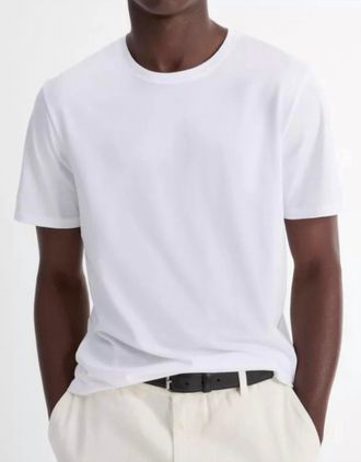 Vince Garment Dye Short Sleeve Crew T-Shirt In Optic White