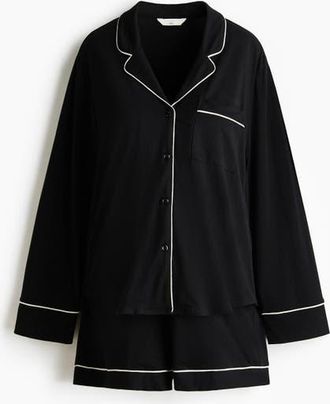 H&M Mama Before & After Viscose-blend Pyjamas in Black at Nordstrom, Size X-Small