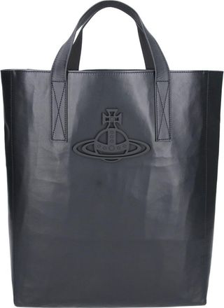 Vivienne Westwood Structured Tote Bag with Glossy Finish