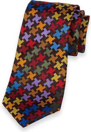 Paul Fredrick Geometric Woven Silk Tie