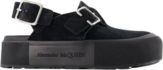 Alexander McQueen Mount Slick Sandalen - Zwart/Zilver Leer - Heren - Sandalen - Zwart - 42 EU - Leer - Schoenen