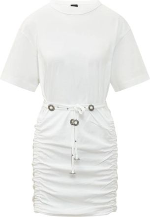 Pinko Anguillara Abito - Dames - Korte kleedjes - Wit - M - Katoen - Kleedjes