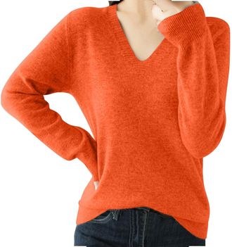 Generic Ladies Tops Jumpers for Women UK Long Sleeve V Neck Sweaters Tops Loose Fit Knit Solid Pullover Sweater Jumper Tunic Tops Elegant Sweatshirts