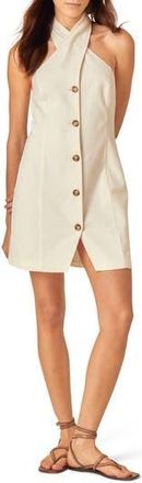 Nobody's Child Gio Organic Cotton & Linen Halter Minidress in Off White at Nordstrom Rack, Size 14
