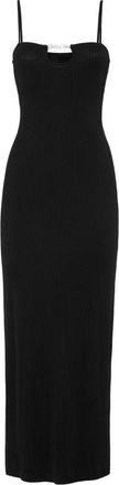 Philipp Plein Rib Straight Across Midi Dress - Dames - Maxi kleedjes - Zwart - M - Kleedjes