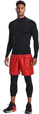 Under Armour HeatGear-basislaagshirt voor heren met hoge kraag, raglanmouwen en lange mouwen (Zwart)