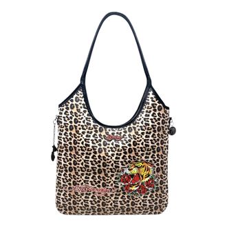 Ed Hardy Ed Hard Womens Faux Leather Tote Bag, Cheetah, One Size