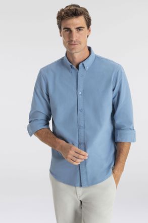 Levi's Langarmhemd LEVIS AUTHENTIC BUTTON DOWN, Herren, Gr. XL, N-Gr, blau (allure garment dye), Web, Obermaterial: 100% Baumwolle, Hemden Langarmhemd, mit T