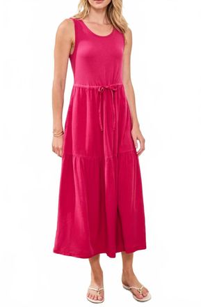Tribal Mixmedia Sleeveless Boatneck Dress In Gardenia