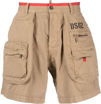 Dsquared2 multiple-pockets cargo shorts - men - Cotton/Polyester/Elastane/Cotton - 44 - Brown