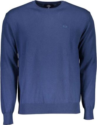 La Martina Cotton Sweater - Heren - Ronde hals truien - Blauw - M - Katoen - Truien & Vesten