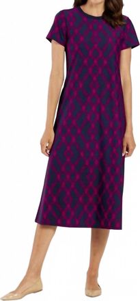 Jude Connally Alexandra Dress In Diamond Lattice Navy