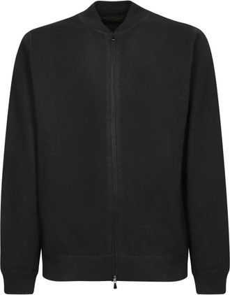 Dell'Oglio CZip 90/10 Bomber Vest - Heren - Vesten - Zwart - 2XL - Wol - Truien & Vesten