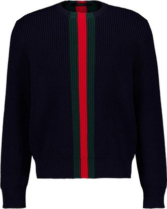 Gucci Web-stripe Ribbed-knit Sweater