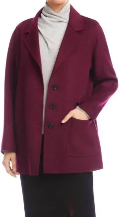 Karen Kane Oversized Brushed Blazer In Eggplant