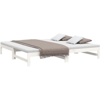 vidaXL Pull-out Day Bed without Mattress White 2x(90x200) cm Vidaxl