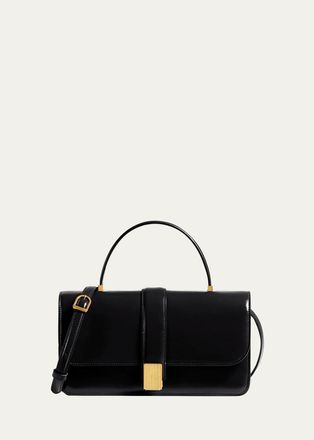 Khaite Blake Glossy Leather Top-Handle Bag