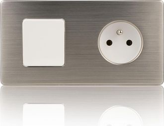 OEM Enchufe Individual, Interruptor Individual, Color Blanco, Monopolar, Acero Cepillado