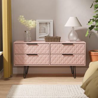 Lewis's Harlequin 4 Drawer Bedbox in Kobe Pink - Ready Assembled - Lewiss Home | TJ Hughes