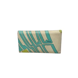Emilio Pucci Pre-owned Vintage Leather Wallet - Dames - Vintage Accessoires - Groen - ONE Size - Leer - Vintage