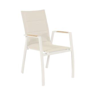 ED&Egrave;N JARD&Iacute; Silla de terraza en aluminio exterior blanco envejecido