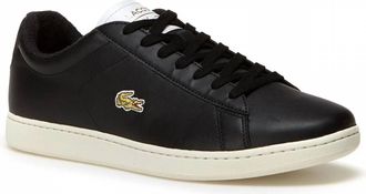 Lacoste Mens Carnaby Evo Leather Sneakers In Black/white