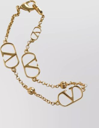 Valentino Garavani logo metal chain necklace