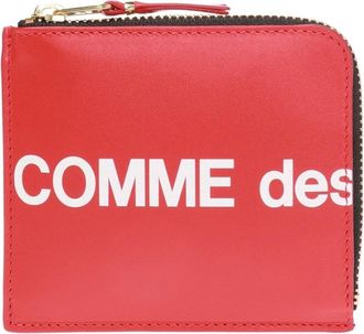 Comme Des Gar&ccedil;ons Wallet met logo-print - Dames - Portefeuilles - Rood - ONE Size - Leer - Accessoires