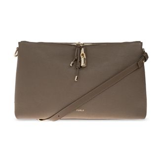 Furla Debby Medium Tas - Dames - Tassen - Grijs - Maat: ONE Size Leer