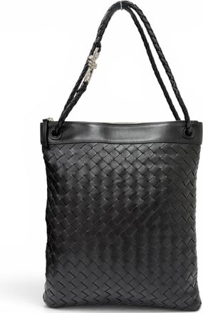 Bottega Veneta Black Leather Shoulder Bag (Pre-Owned)