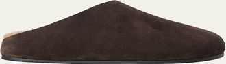 The Row Hudson Fur-Lined Suede Slide Mules