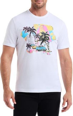 Robert Graham Tropical City Knit Graphic T-Shirt in White at Nordstrom Rack, Size X-Large