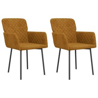 vidaXL Sillas De Comedor 2 Unidades Terciopelo Marr&oacute;n Vidaxl