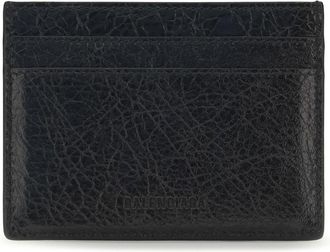 Balenciaga Womens Le City Card Holder Black Lamb Ovis Aries Wallet
