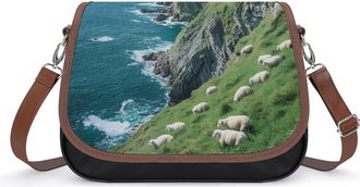 Generic Sheep Irish Ocean Small Womens Crossbody Bags Shoulder Handbag with Adjustable Strap for Travel