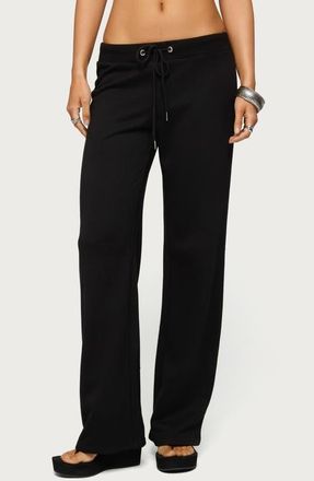 Edikted Quinn Straight Leg Sweatpants in Black at Nordstrom, Size X-Small