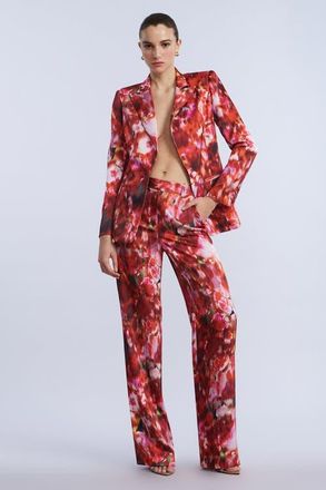 BCBGeneration Washed Floral Pant in Washed Rose Chili Pepper Print at Nordstrom, Size 0