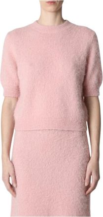 Roberto Collina Girocollo Boxy MC - Knitwear - Mujer - Rosa - M