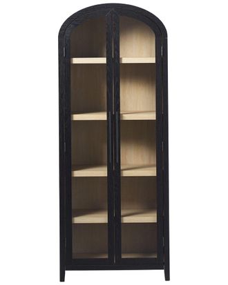 Walker Edison Modern 5-Shelf Arched Tall Bookcase With Glass Doors