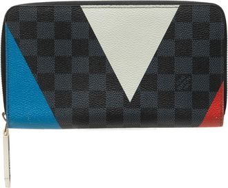 Louis Vuitton Damier Cobalt Black Multi-Color Pvc Leather Long Wallet (Bi-Fold) (Pre-Owned)