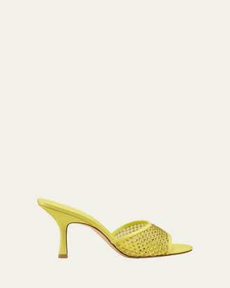 Stuart Weitzman 85mm Bareitall Mesh and Leather Sandals