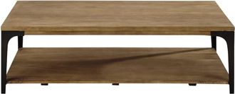 Maisons du monde Mesa de centro de mango macizo y metal L.130