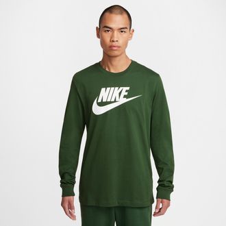 Nike Mens Nike Sportswear Long-Sleeve T-Shirt in Green | CI6291-323