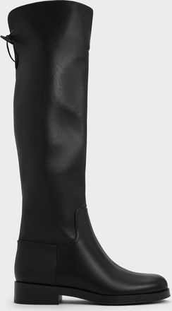 Charles & Keith Fold-Over Back-Tie Thigh-High Boots