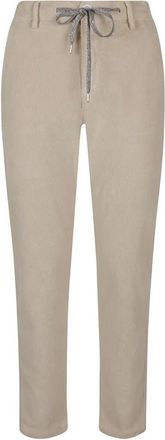 Eleventy Velvet Millerighe Jogger Chinos - Dames - Chinos - Beige - M - Katoen - Broeken