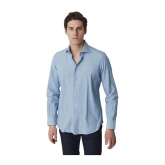 Mazzarelli Stijlvolle Shirt voor Mannen - Heren - Casual Overhemden - Blauw - L - Overhemden
