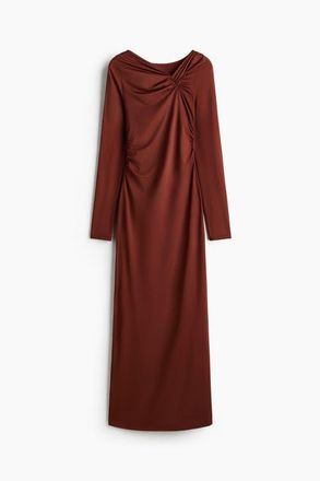 H&M Draped Jersey Dress in Rust Brown at Nordstrom, Size Xx-Large