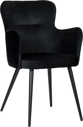 Global Interiors Armlehnstuhl Wing mit Samtbezug - Schwarz